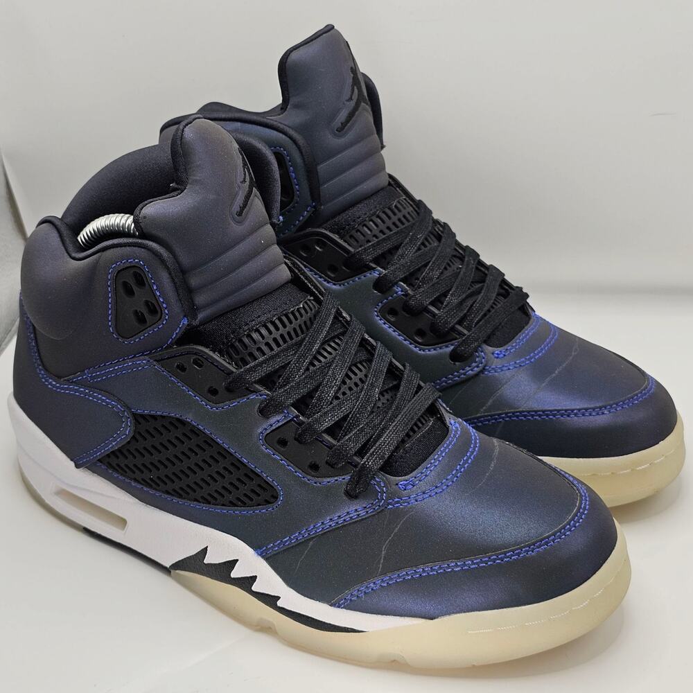 Nike Air Jordan 5 Retro Iridescent Oil Grey Blue Womens 8 Sneakers